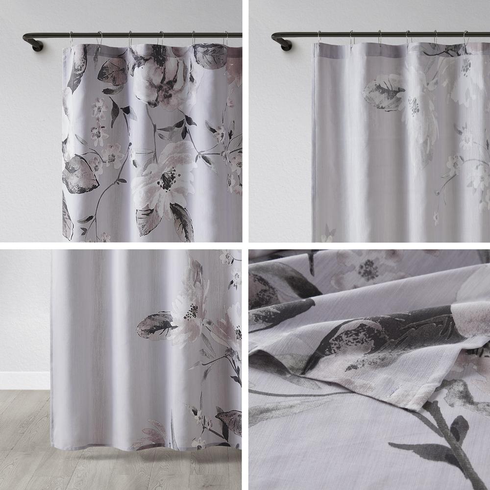 Floral Printed Cotton Shower Curtain. Picture 4