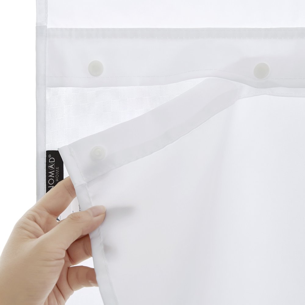 Plain Weave Essential Shower Curtain - Pindot. Picture 3