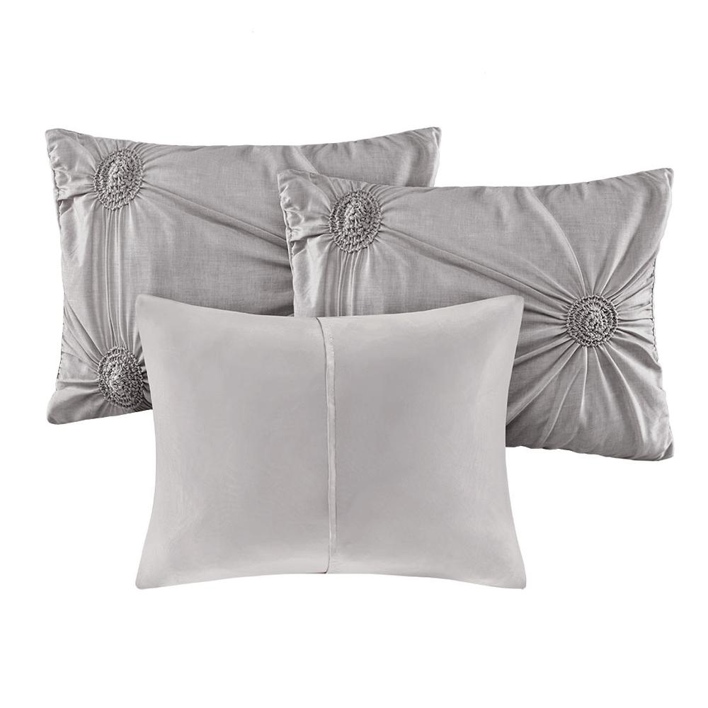 Leila 6 Piece Reversible Daybed Cover Set, Dark Gray color. Picture 1