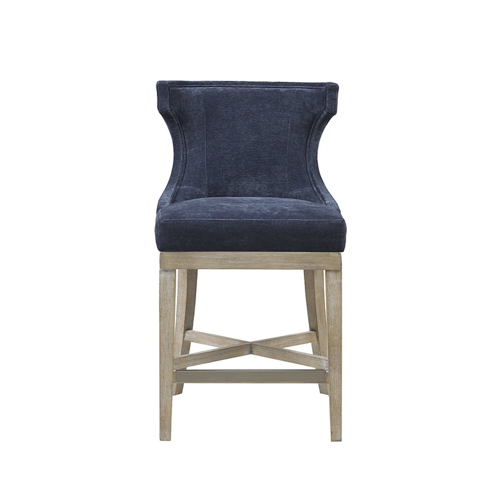 Carson Counter Stool with Swivel Seat, Navy color. Picture 2