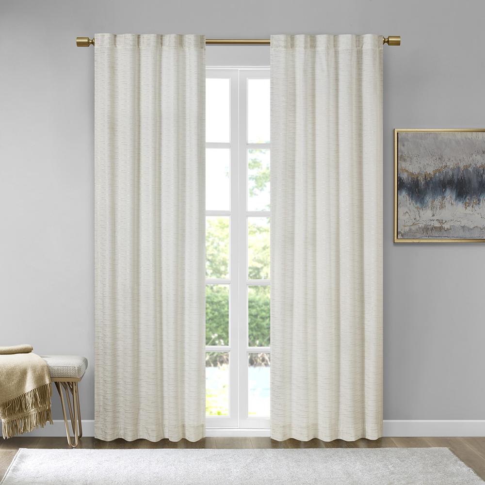 Metallic Printed Poly Velvet Rod Pocket/Back Tab Window Panel Pair. Picture 4