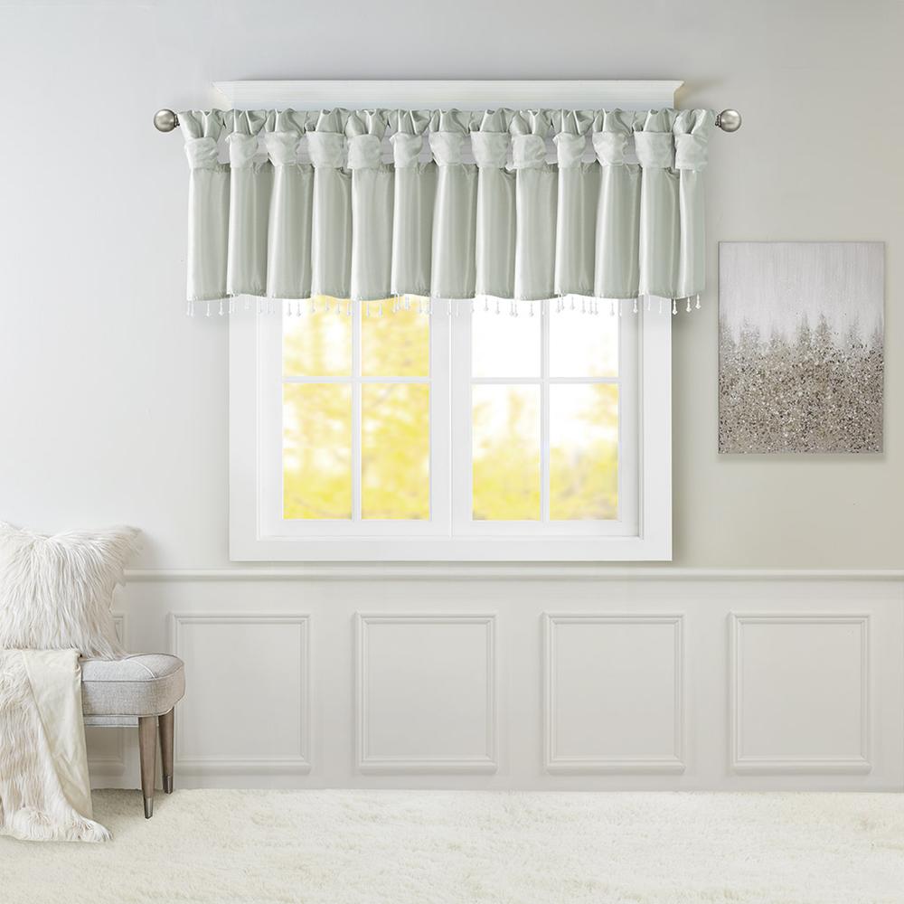Lightweight Faux Silk Valance With Beads. Picture 4
