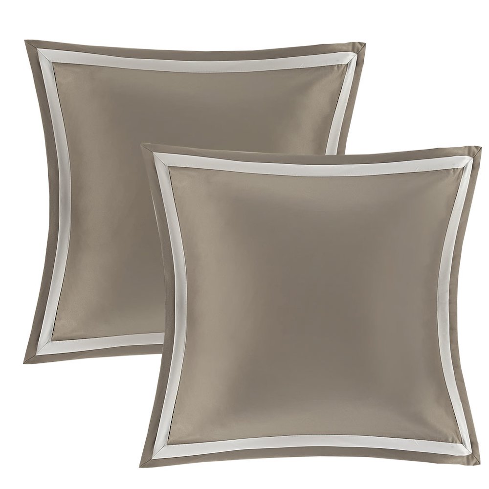 Odette 8 Piece Jacquard Comforter Set, Tan/Ivory color. Picture 5