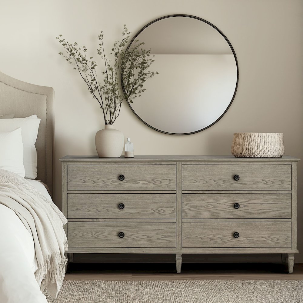 Victoria 6-drawer wood dresser (70"), Reclaimed Grey color. Picture 1