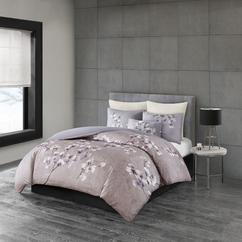 3 Piece Cotton Sateen Printed Duvet Cover Set. Picture 4