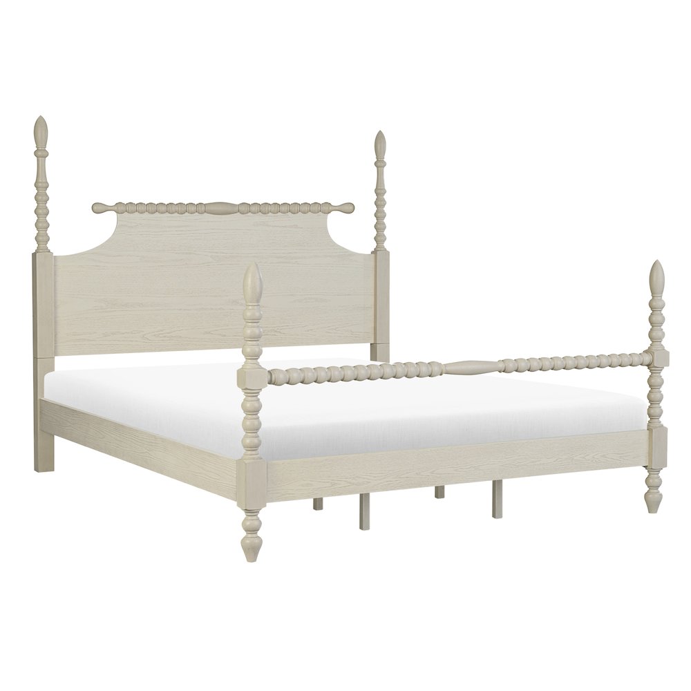 Beckett Turned Wood Spindle Bed, Antique Cream color. Picture 3