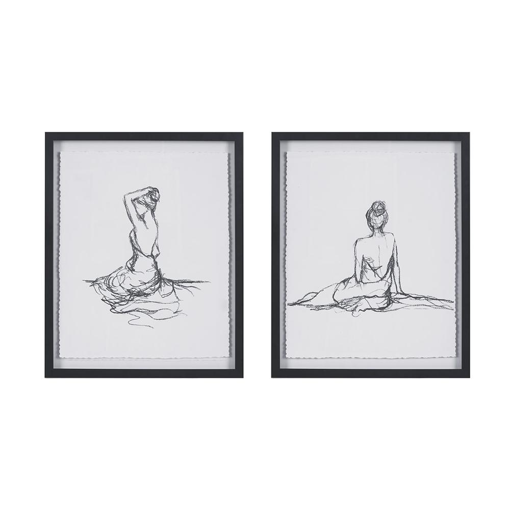 Sketch 2-piece Framed Glass and Matted Wall Art Set. Picture 4