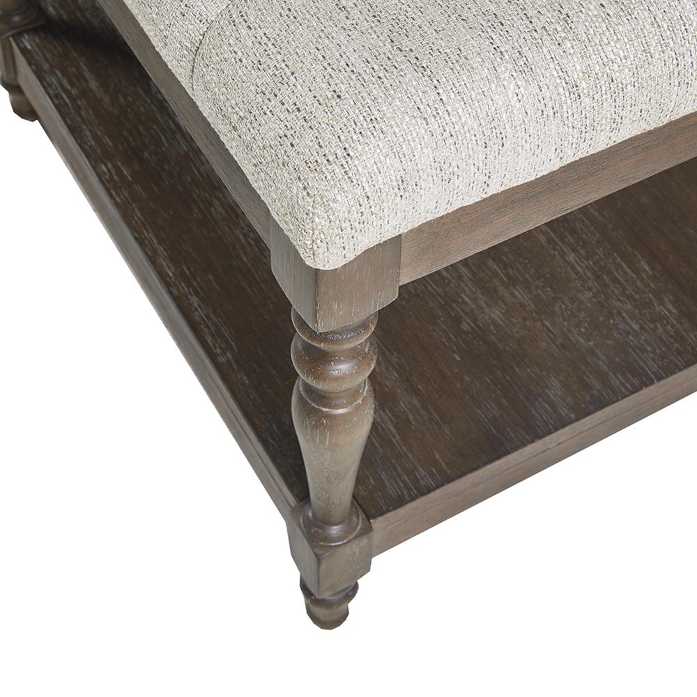 Tufted Accent Bench with Shelf. Picture 2