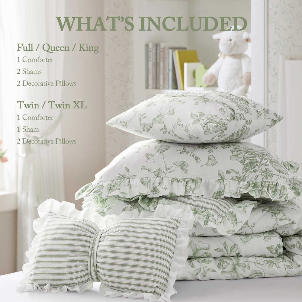 Adele Comforter Set with Decorative Pillows. Picture 3