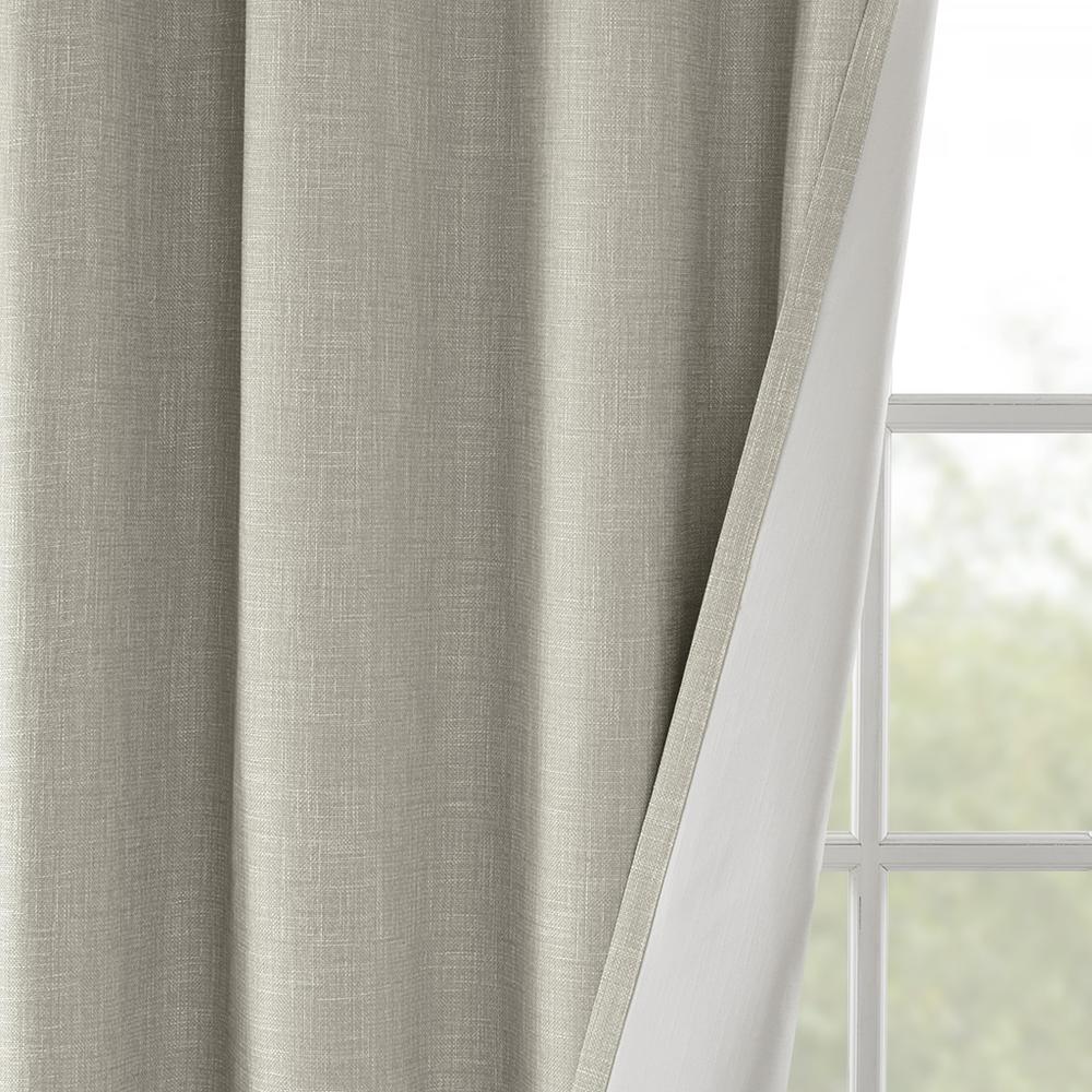 Printed Heathered Blackout Grommet Top Curtain Panel. Picture 1
