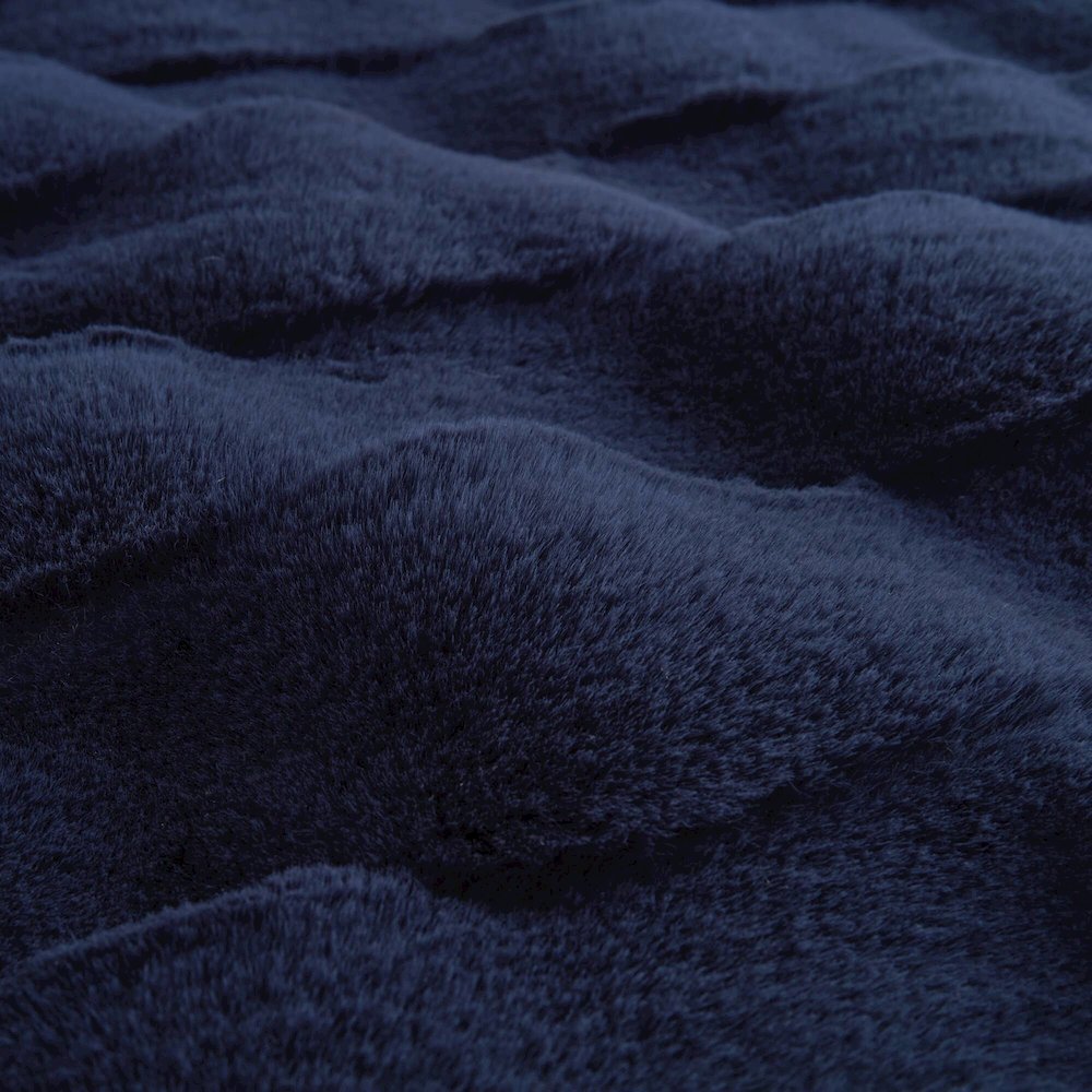 Vivienne Faux Fur Throw, Navy color. Picture 5