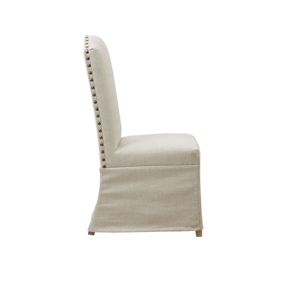 Set of 2 High Back Dining Chairs with Skirts. Picture 4
