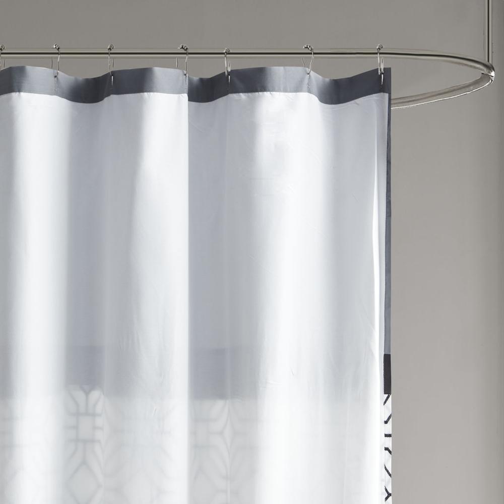 Embroidered and Pieced Shower Curtain. Picture 3