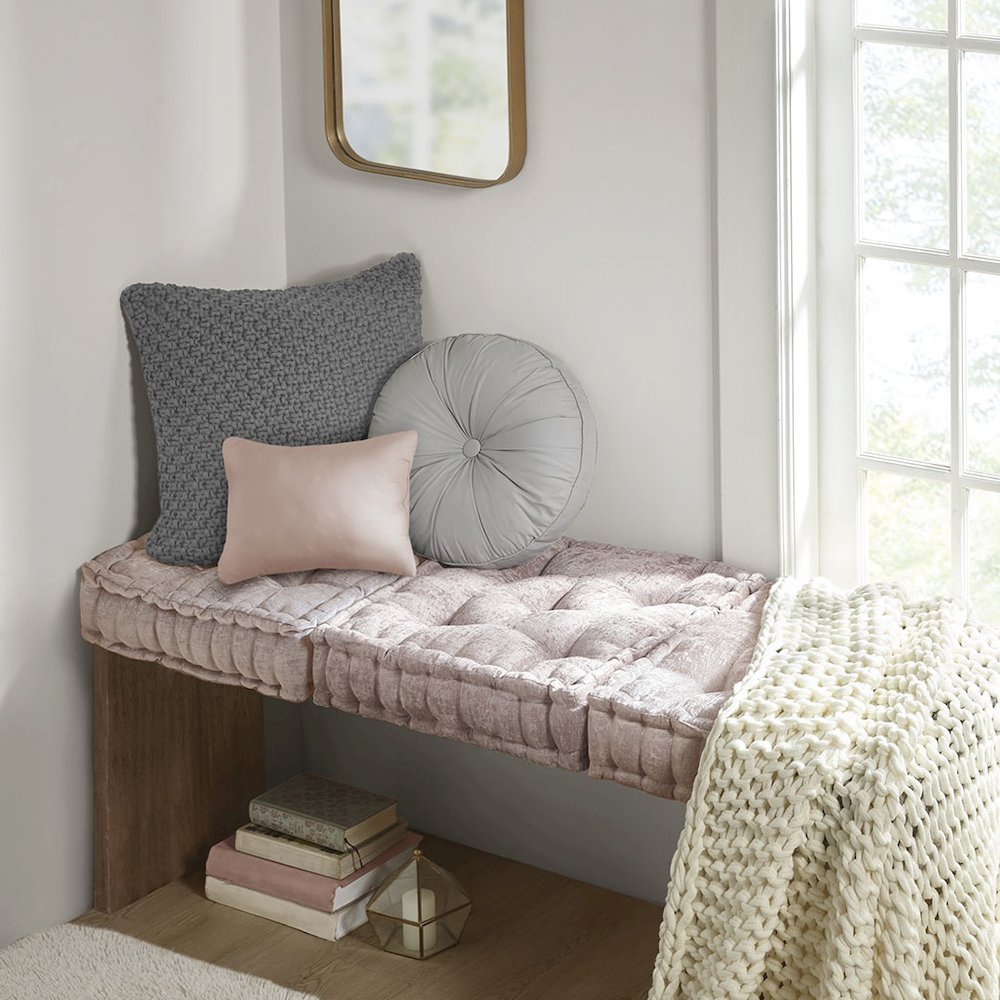 Azza Poly Chenille Square Floor Pillow Cushion Compress Pack. Picture 1