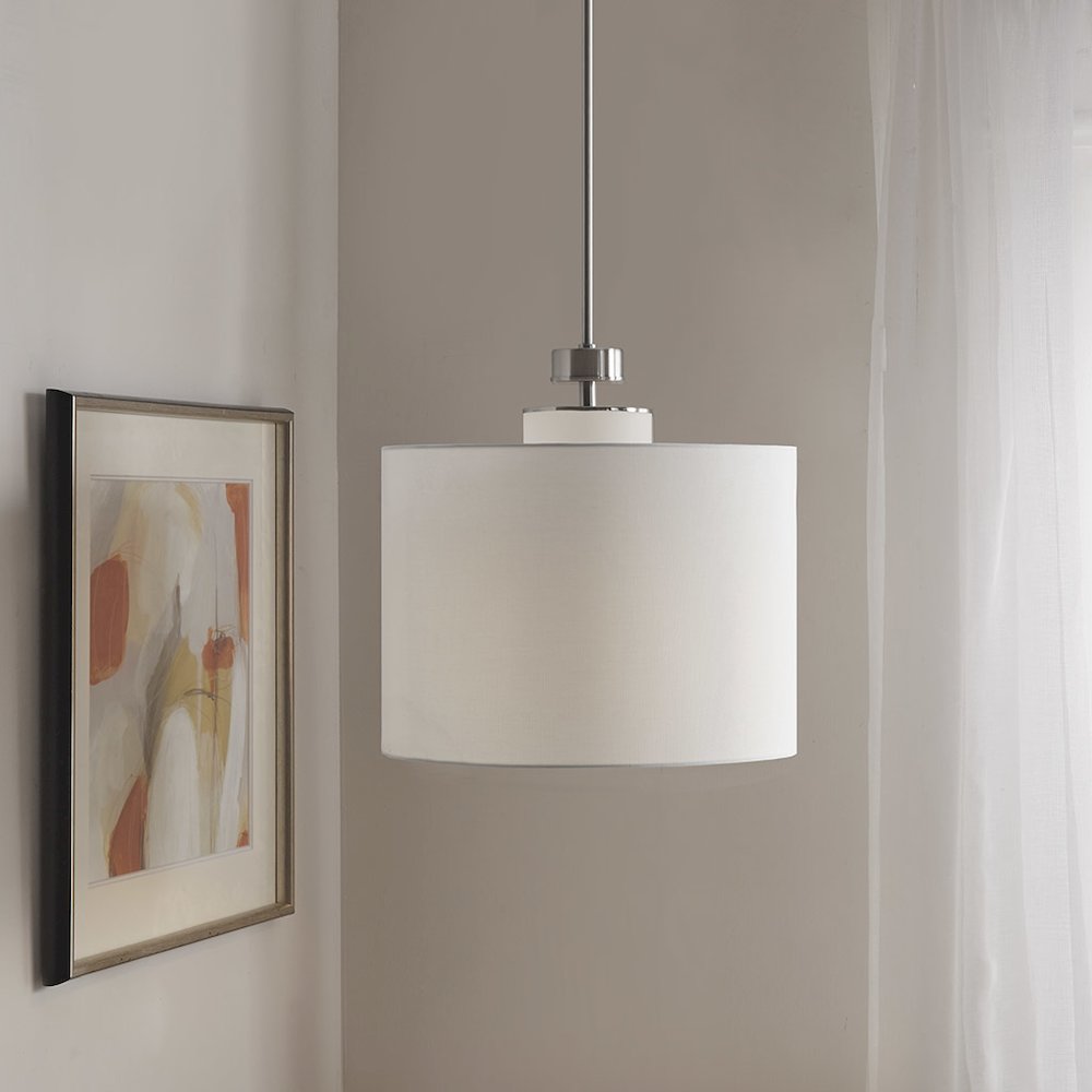 Metal Pendant with Drum Shade. Picture 4