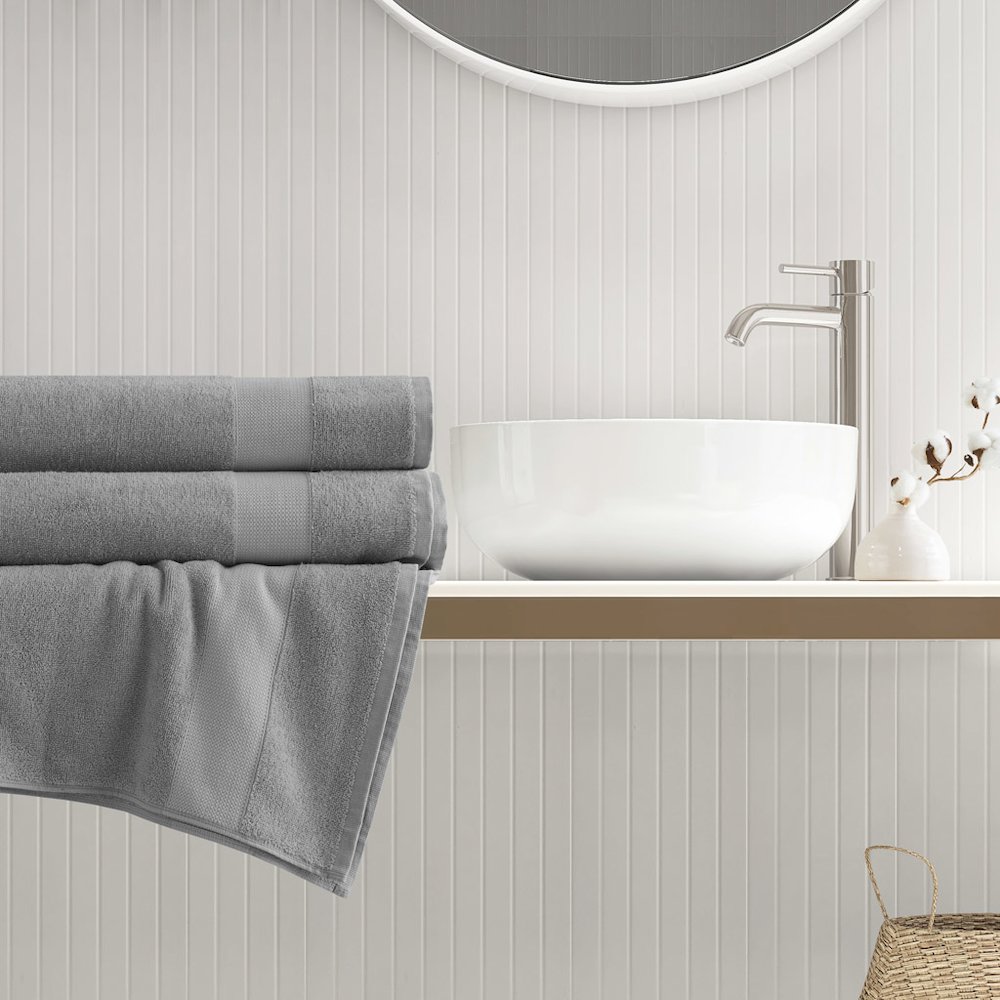 500GSM Plush 2pc XL Towel Set, Charcoal color. Picture 1