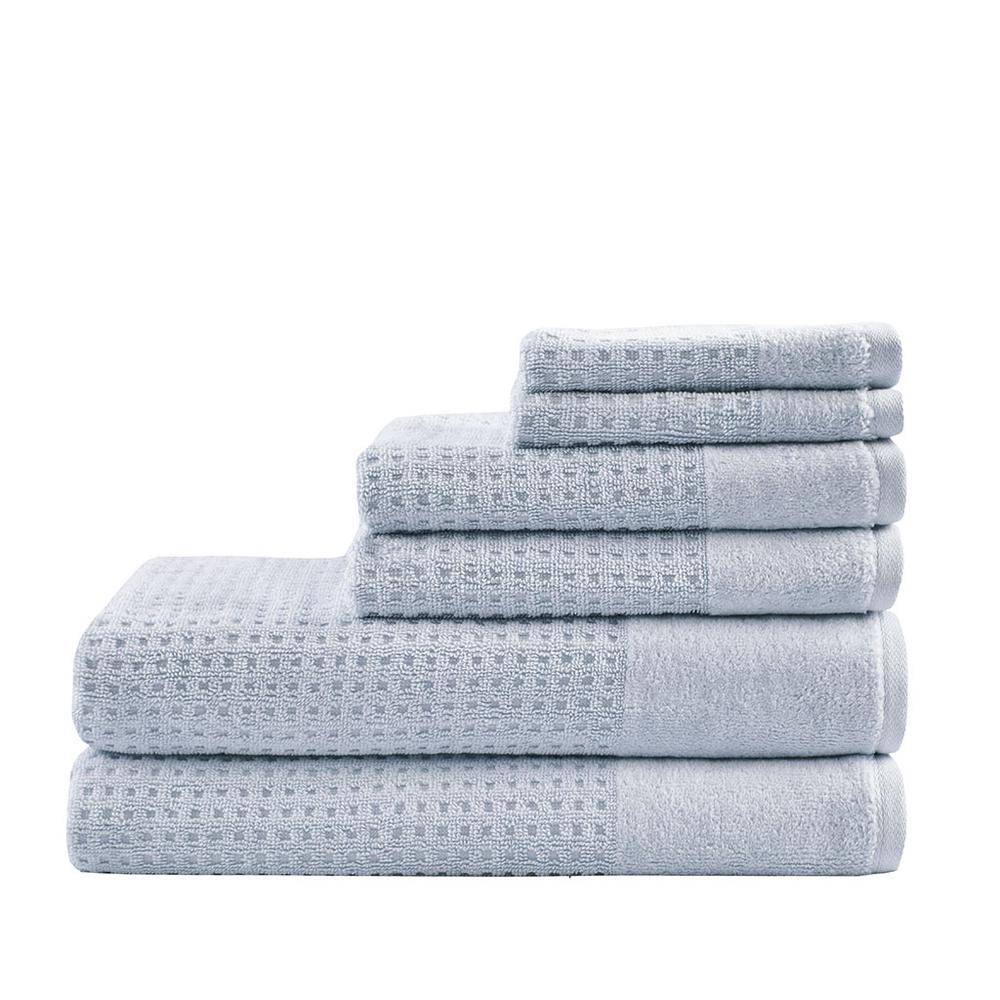 Cotton Waffle Jacquard Antimicrobial Bath Towel 6 Piece Set. Picture 5