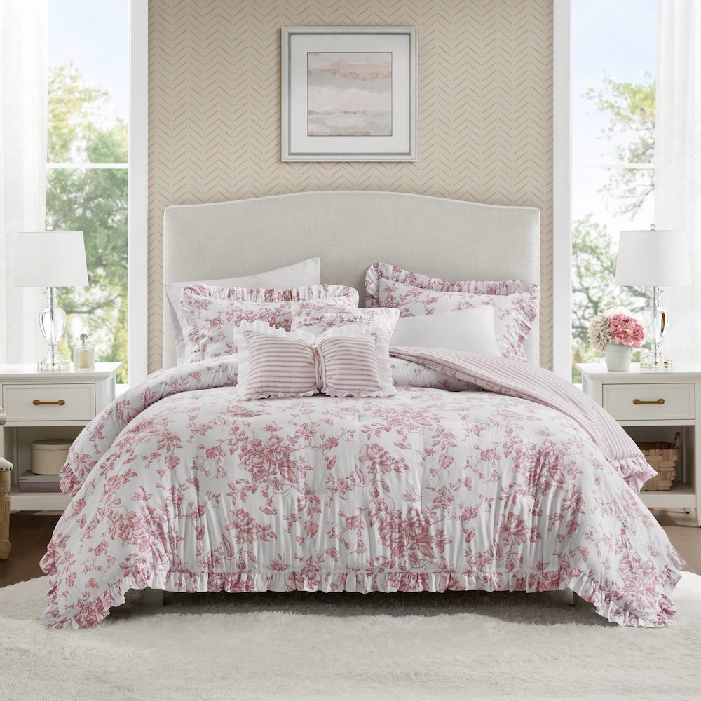 5 Pieces Comforter Set with Decorative Pillows. Picture 1