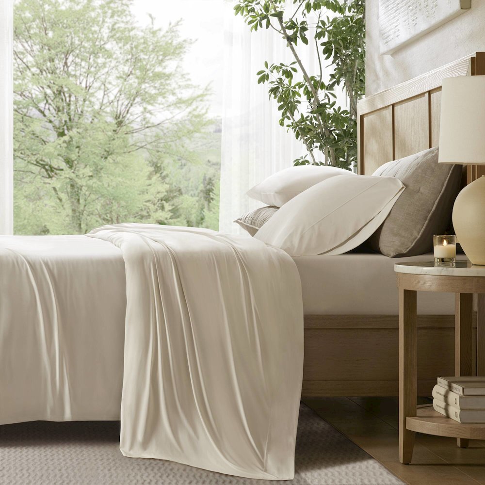 Stretch Jersey Sheet Set, Ivory color. Picture 5