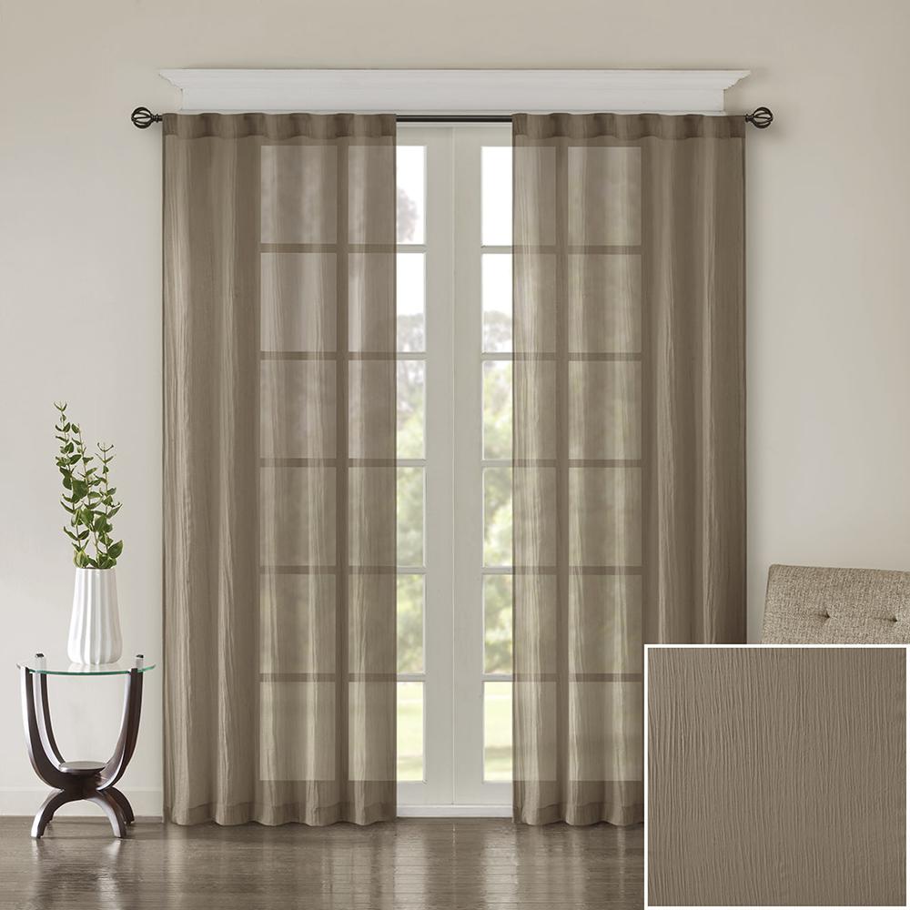 Solid Crushed Curtain Panel Pair. Picture 4