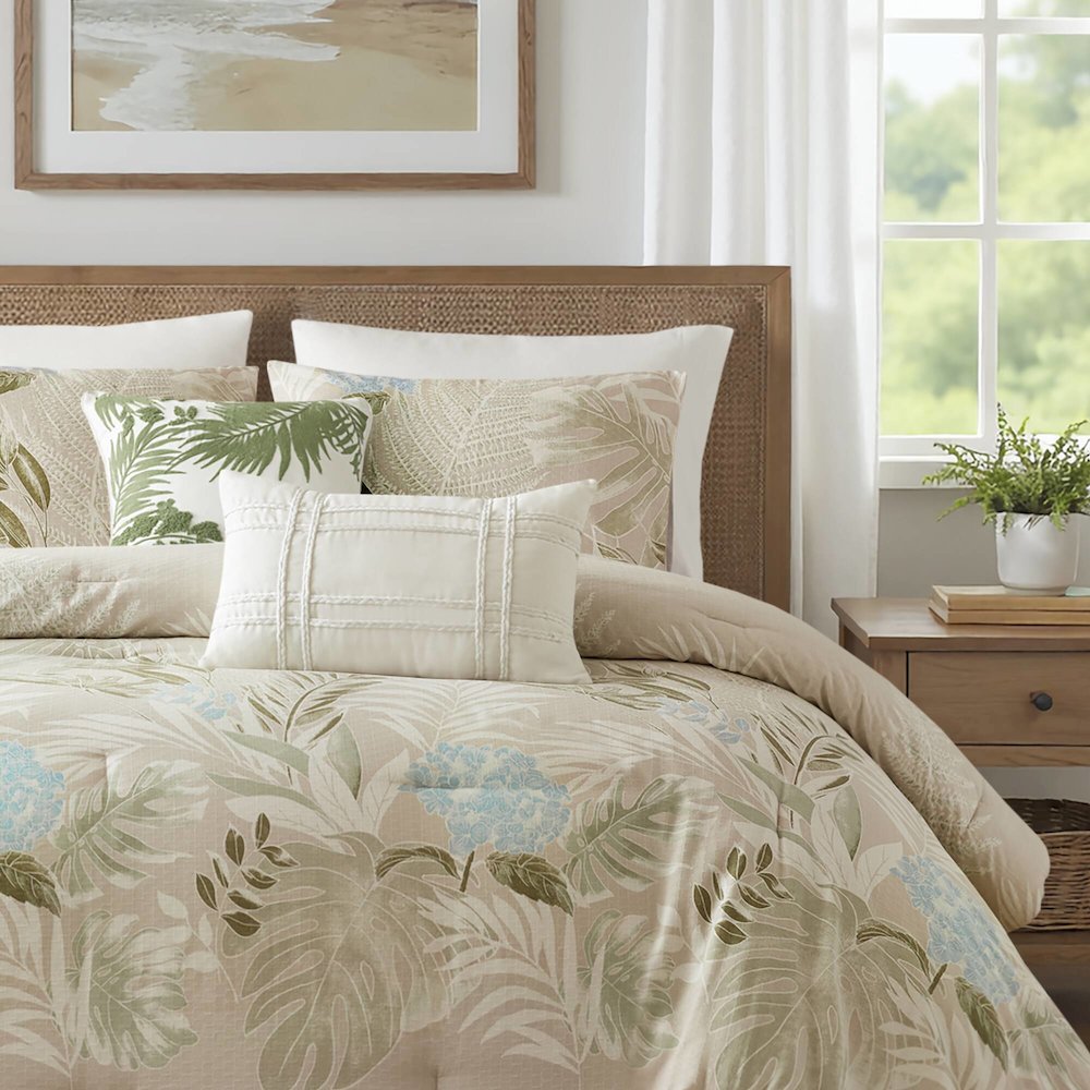 Kiawah Island 6 Piece Oversized Cotton Comforter Set with Throw Pillow. Picture 3