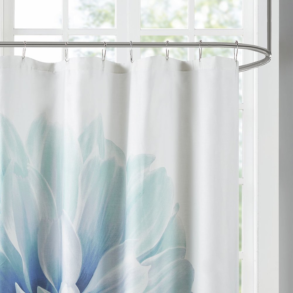 Printed Floral Cotton Shower Curtain. Picture 3