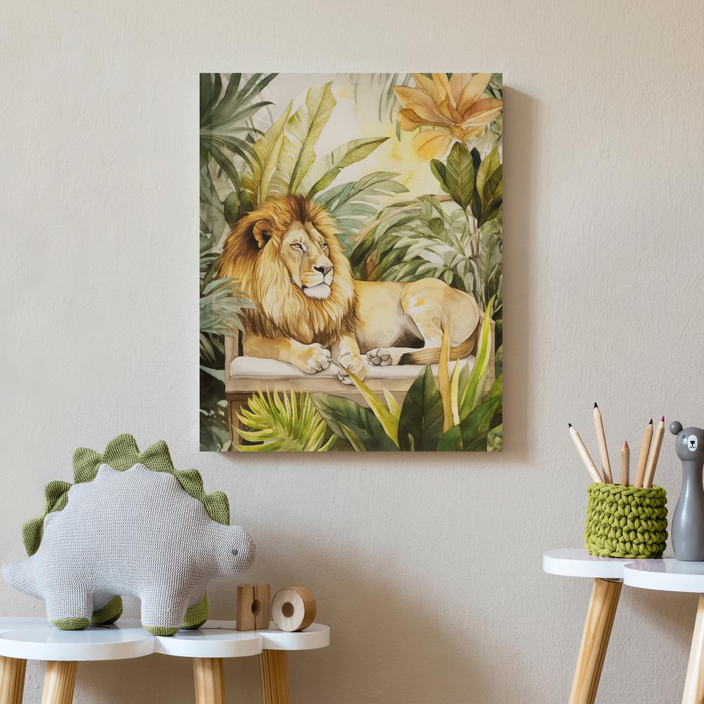 Jungle Lion Canvas Wall Art. Picture 4