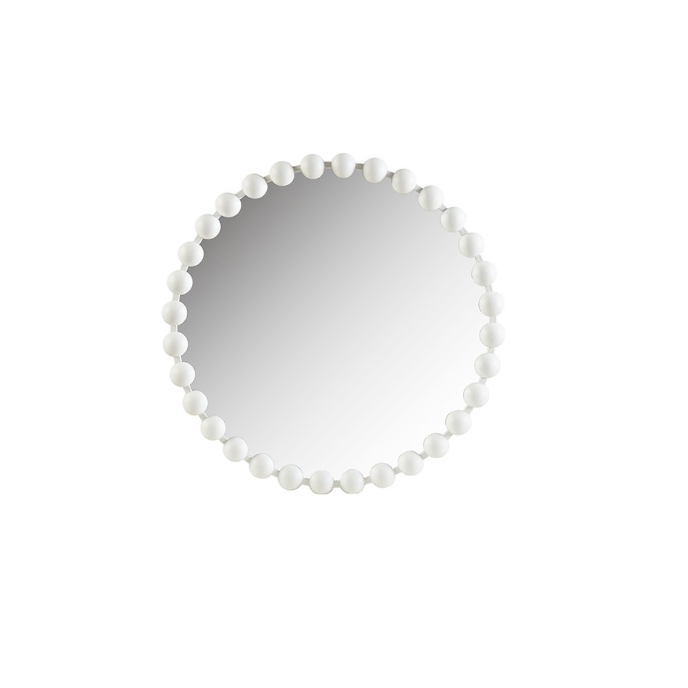 Beaded Round Wall Mirror 27"D. Picture 4