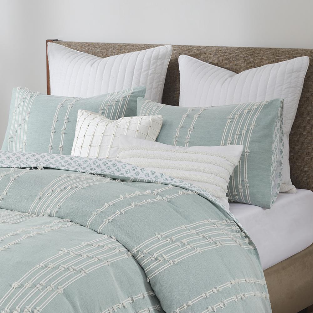 Kara Aqua Cotton Jacquard Comforter Mini Set, Belen Kox. Picture 6