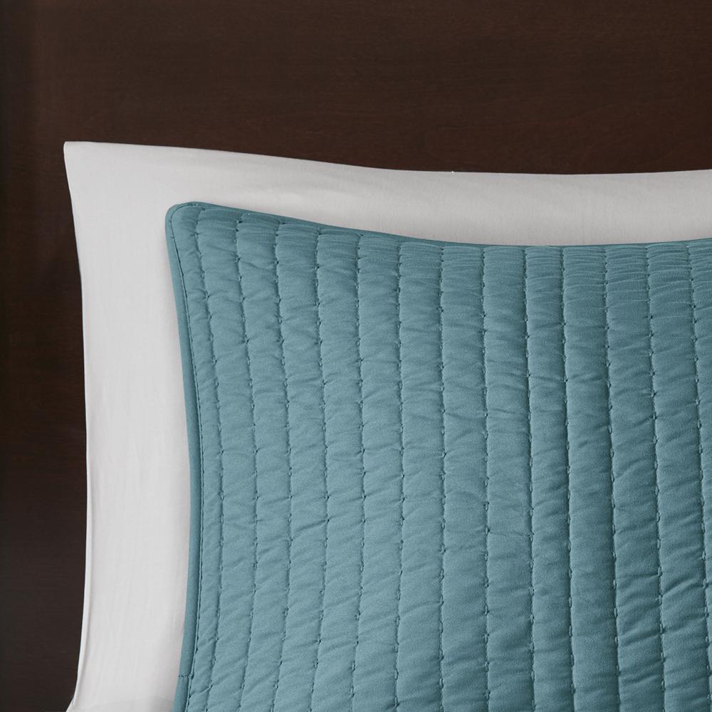 Keaton 2 Piece Quilt Set, Teal color. Picture 3
