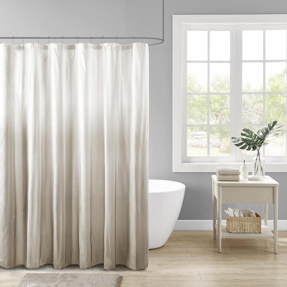 Ombre Printed Seersucker Shower Curtain. Picture 4
