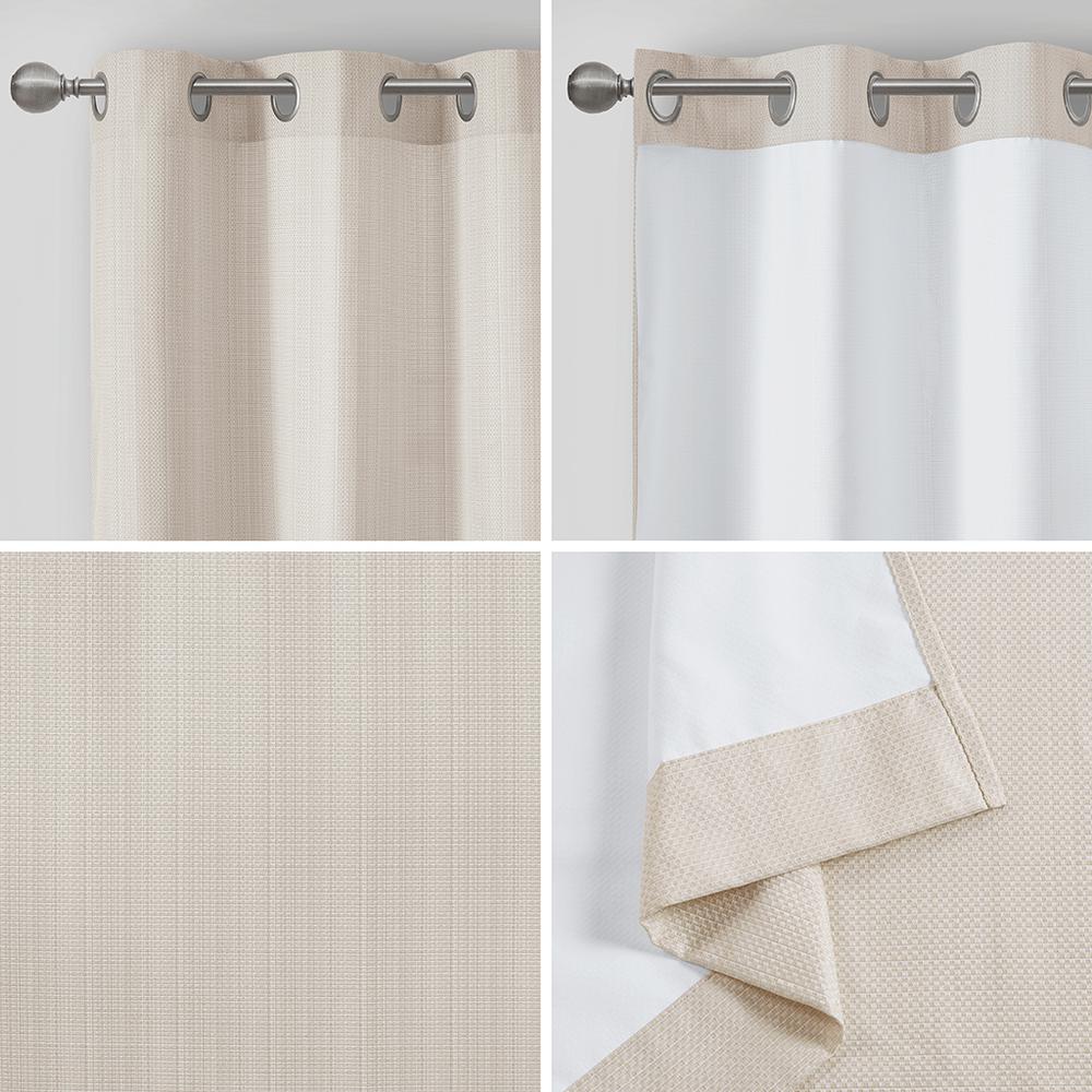 Basketweave Room Darkening Curtain Panel Pair. Picture 2