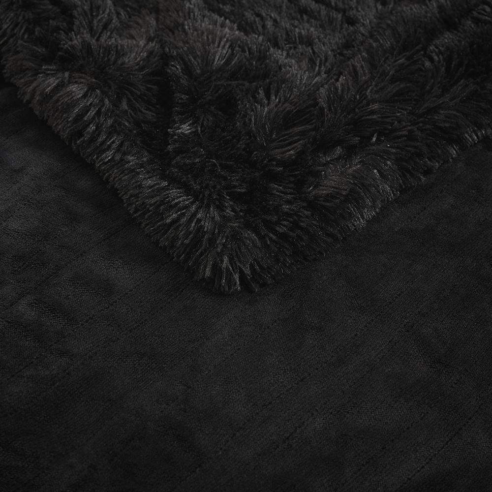 Shaggy Faux Fur Heated Throw. Picture 5