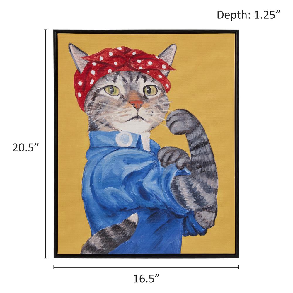 Rosie the Feline Framed Canvas Wall Art. Picture 3