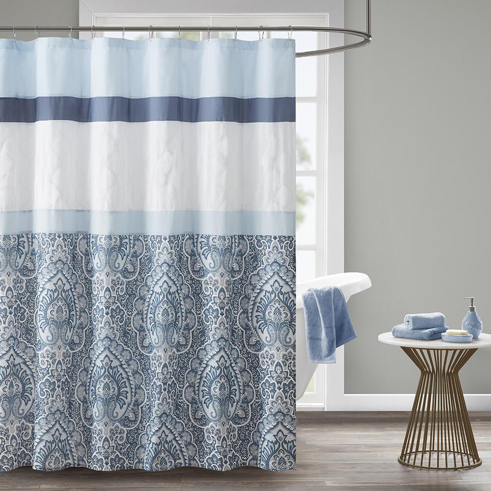 Printed and Embroidered Shower Curtain. Picture 4