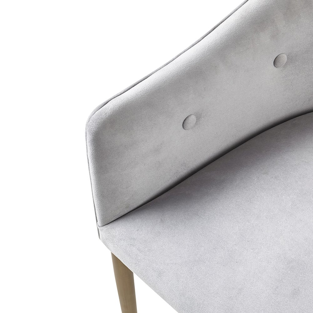 Tufted Low Back Upholstered Arm Dining Chair Set of 2. Picture 1