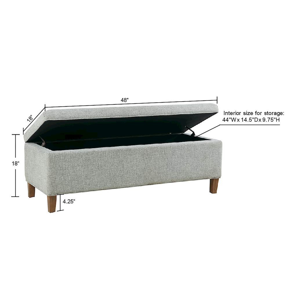 Marcie (Erica) Soft Close Storage Accent Bench, Blue color. Picture 5