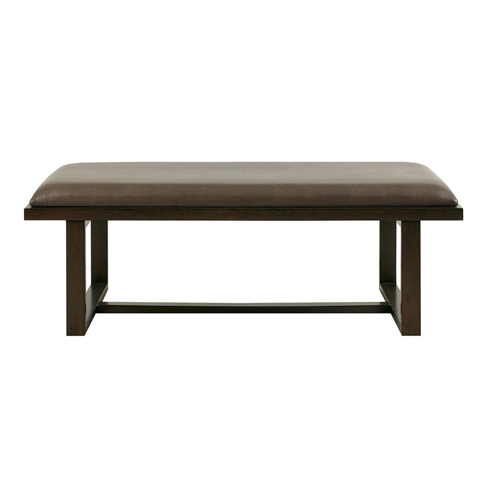 Faux Leather Cocktail Ottoman. Picture 1
