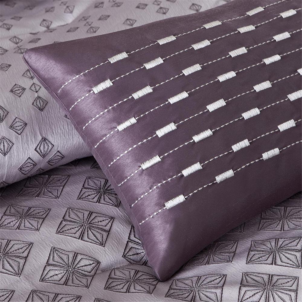Biloxi 7 Piece Jaquard Comforter Set, Purple color. Picture 5