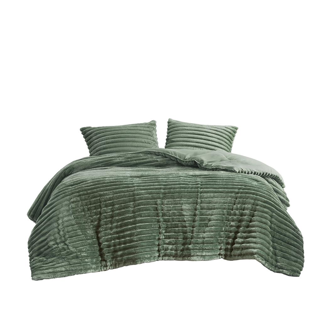 2 Piece Corded Plush Comforter Set. Picture 1