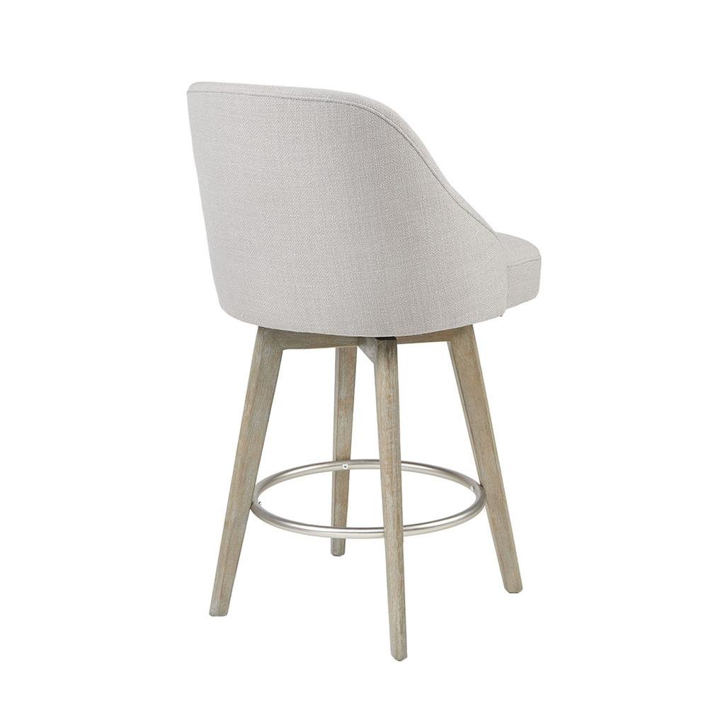 Gray Swivel Counter Stools with Solid Wood Frame, Ideal for Kitchen or Bar. Picture 7