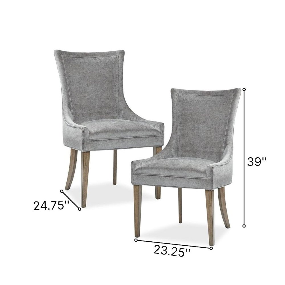 Gray Dining Chairs Set of 2, Mid Century Upholstered Chairs for Dining Table. Picture 9
