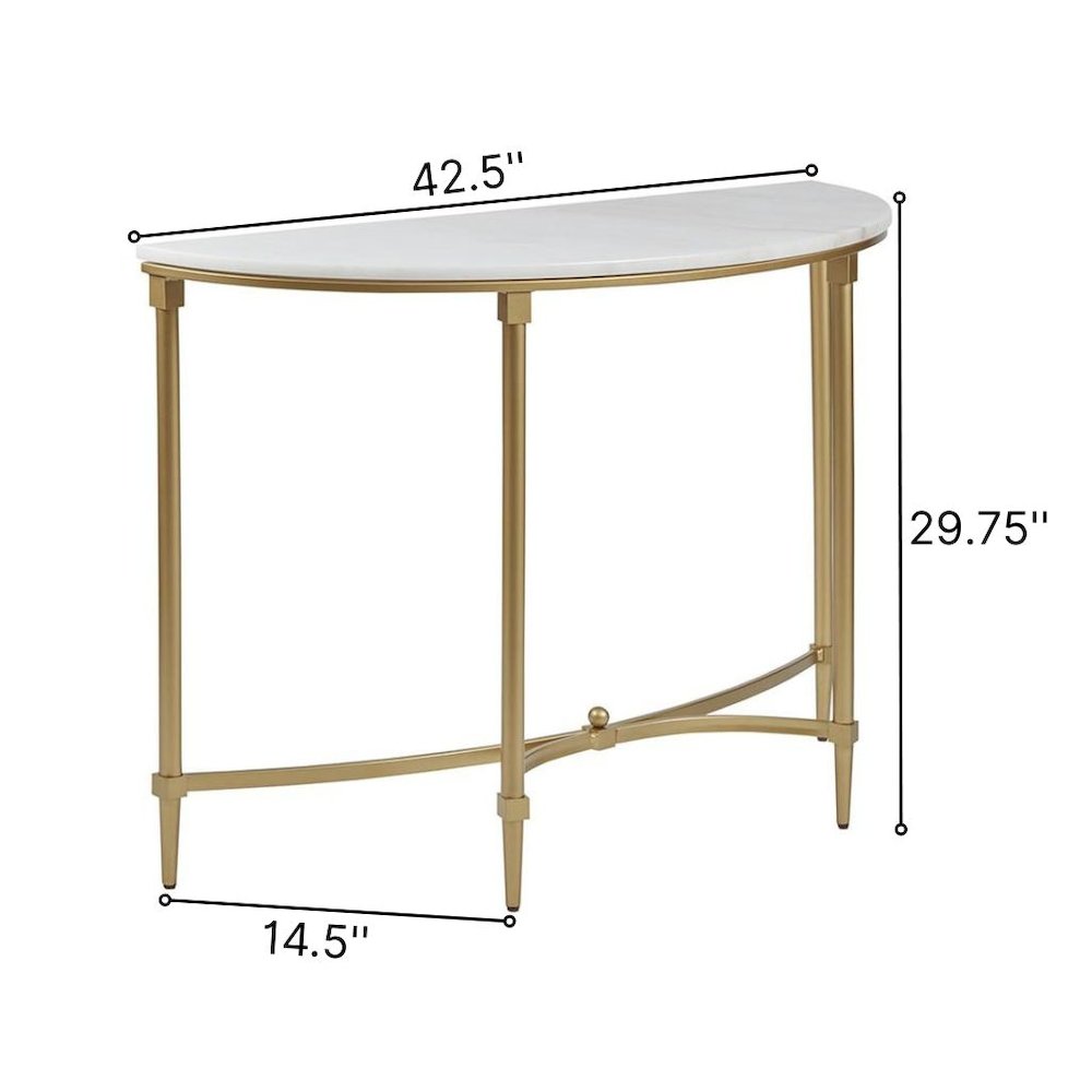 White Marble Hallway Table, Modern Luxury Console Table with Gold Legs. Picture 9