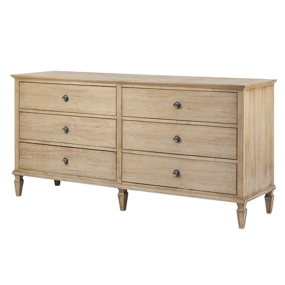 Brown Bedroom Storage Dresser with 6 Spacious Drawers for Clothes and More. Picture 1