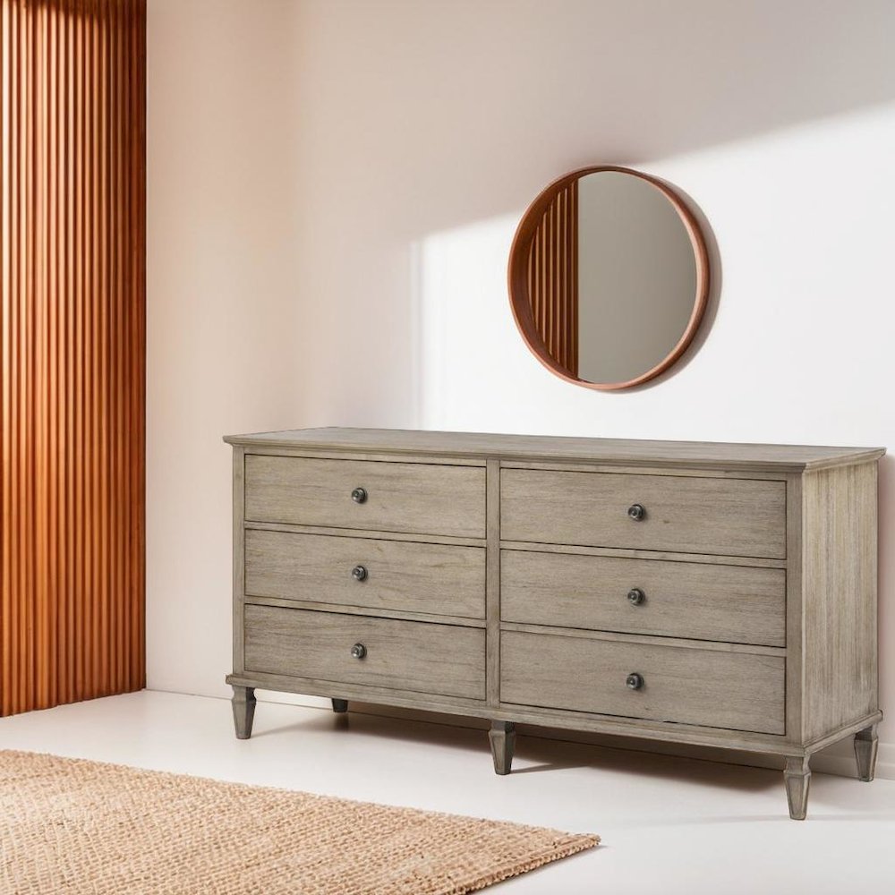 Brown Bedroom Storage Dresser with 6 Spacious Drawers for Clothes and More. Picture 5