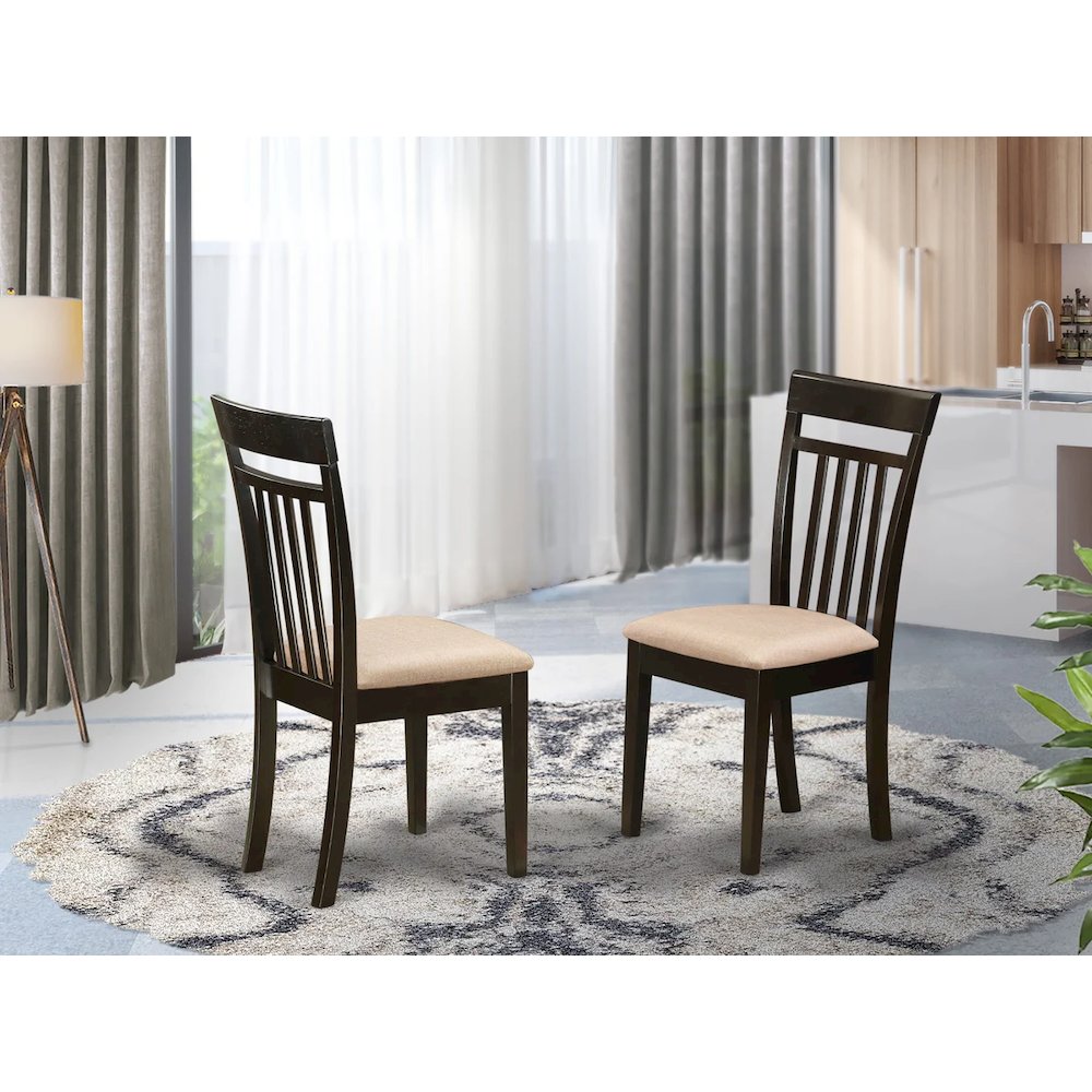 CAC-CAP-C Capri slat back Chair for dining room with Fabric Seat. Picture 2