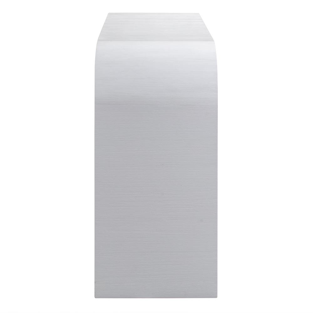 Elegant Curved White Console Table Perfect for Modern Entryways and Decor. Picture 3
