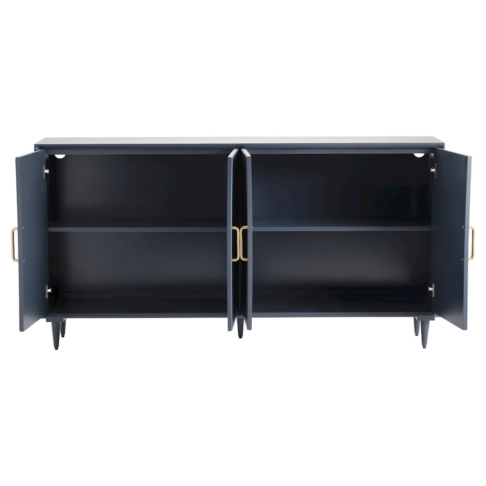 72" Navy Blue 4 Door Media Credenza. Picture 4