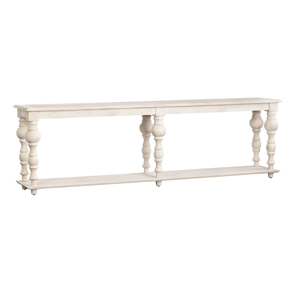 Textured Solid Bleached Wood Console_Sofa Table. Picture 1