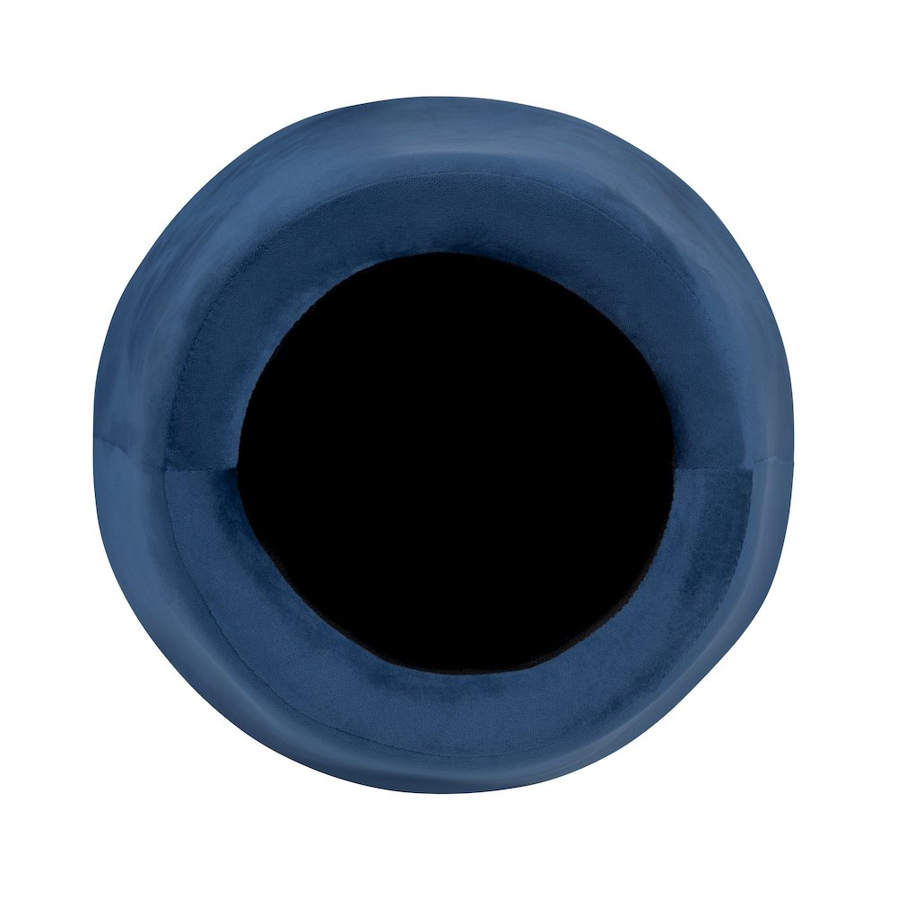 Navy Blue Velvet Mushroom Ottoman W/ Storage. Picture 4